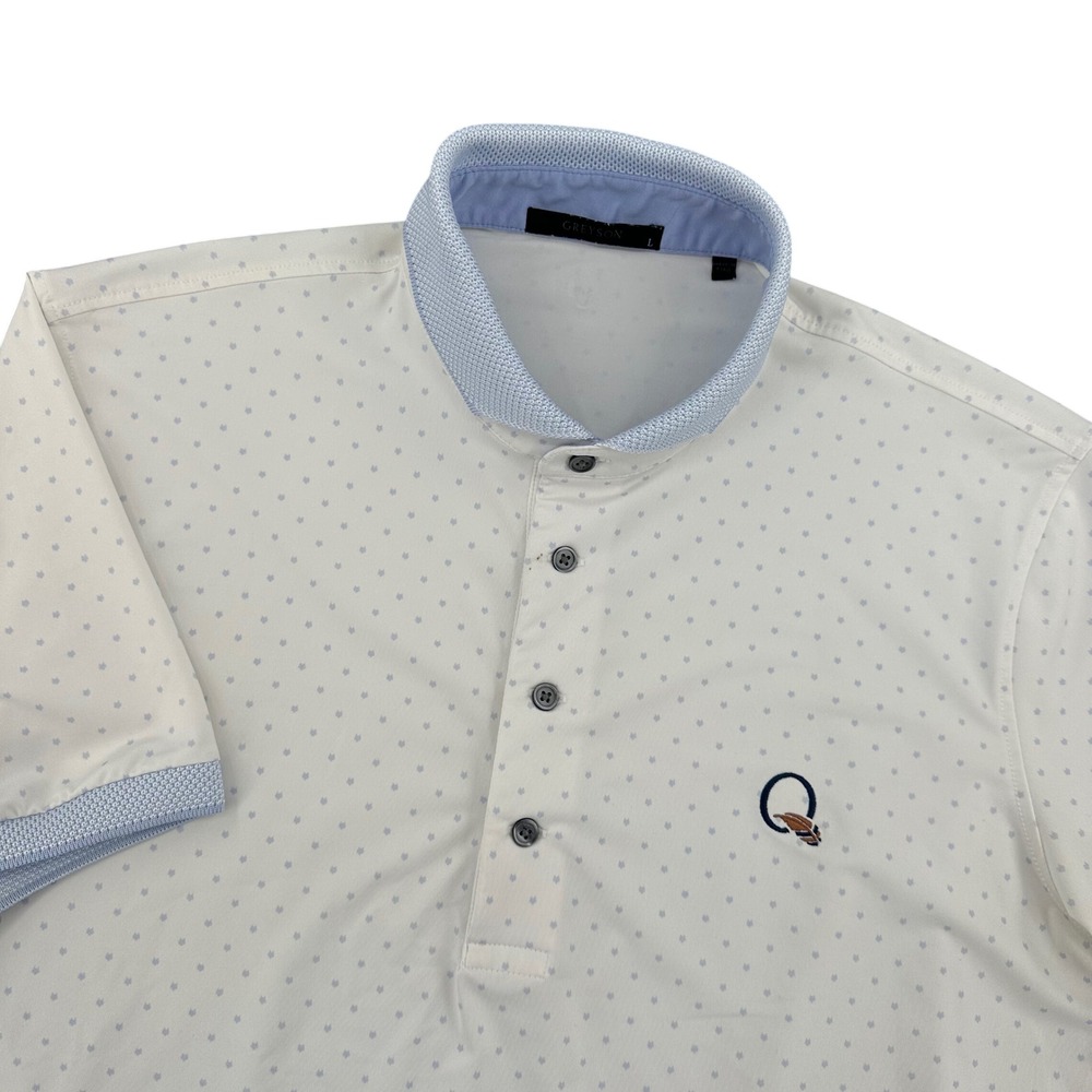 Greyson Clothiers Mens Large Wolf Head Micro Print Golf Polo Shirt
